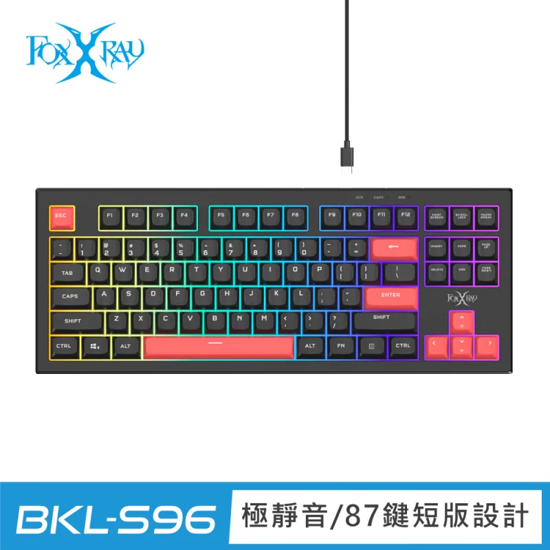 FOXXRAY 鬼焰TKL極致靜音電競鍵盤