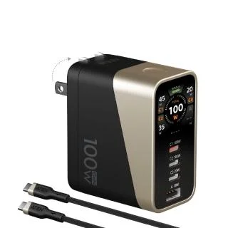 ATEN 100W 氮化鎵 4孔智慧顯示快速充電器