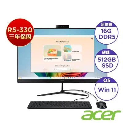 Acer Aspire C27B-GKRK 27吋 AIO R5-330 16GB/512GB