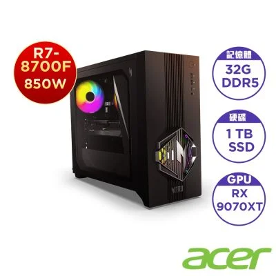 Acer Nitro N30-100 R7-8700F 32GB/1TB RX9070XT