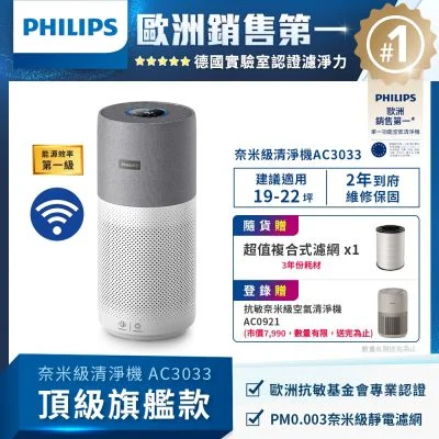 PHILIPS 奈米級空氣清淨機 AC3033